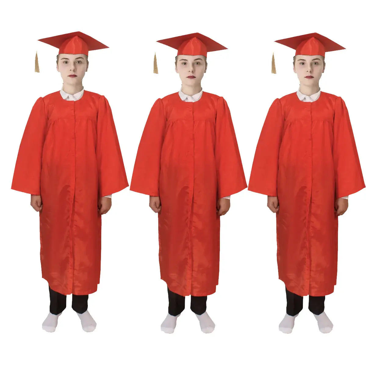 Red Graduation Cap and Gown for Kids and Adults set of 3 ...