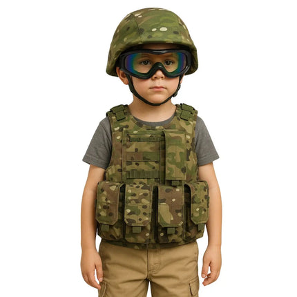 Fancydresswale para commando dress Vest and Helmet Set with Goggles – Military Fancy Dress Costume fancydresswale.com