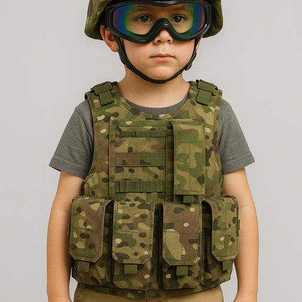 Fancydresswale para commando dress Vest and Helmet Set with Goggles – Military Fancy Dress Costume fancydresswale.com