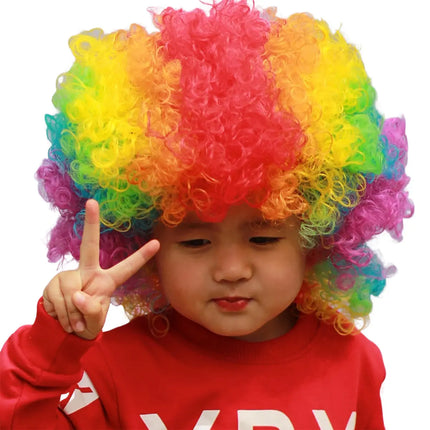 Fancydresswale rainbow wig  Colorful Unisex Party Prop Wigs for Kids and Adults- Rainbow Fancydresswale