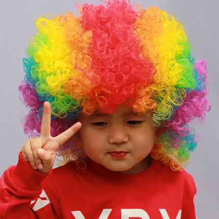 Fancydresswale rainbow wig  Colorful Unisex Party Prop Wigs for Kids and Adults- Rainbow Fancydresswale