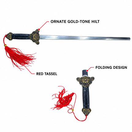 Folding Sword open and folded design details