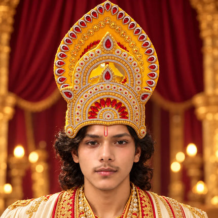 Full Size Traditional Mukut Crown for Ramleela & Mythological Costumes fancydresswale.com