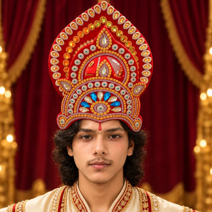 Full Size Traditional Mukut Crown for Ramleela & Mythological Costumes fancydresswale.com