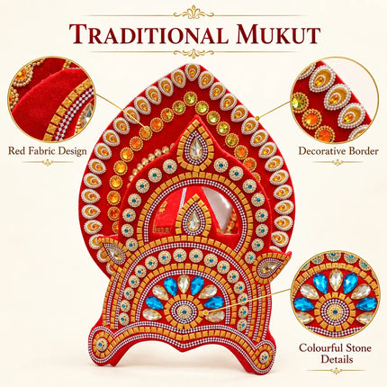 Full Size Traditional Mukut Crown for Ramleela & Mythological Costumes fancydresswale.com