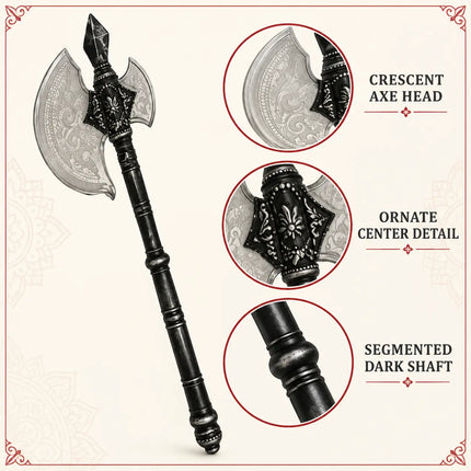 Ganesh Pharsa detail guide showing crescent head, central ornament and dark shaft