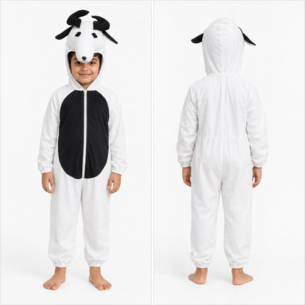 Goat Animal Costume Jumpsuit with Horns & Ears Hood fancydresswale.com