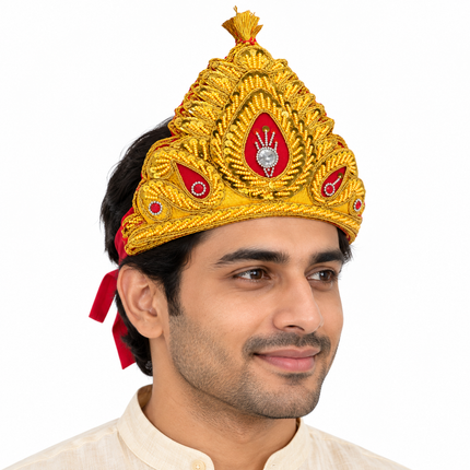 Royal Golden Mukut Crown for Adults – Set of 12