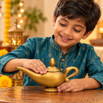 Golden Chirag Magic Lamp Prop for Aladdin Fancy Dress & Stage Performances fancydresswale.com