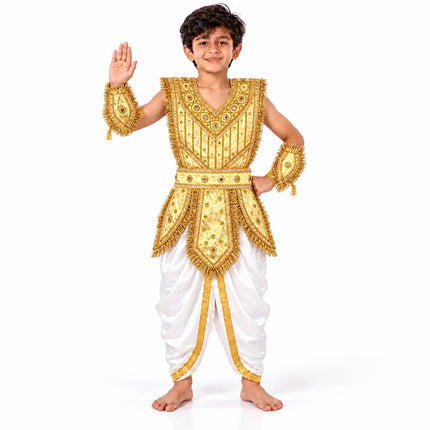 Golden kavach costume waving pose
