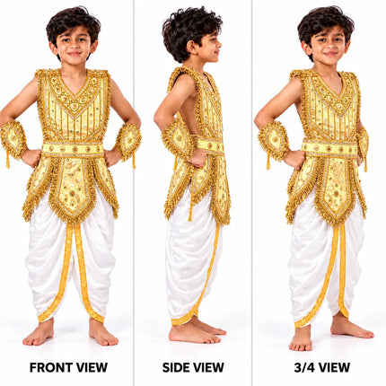 Golden kavach front side and 3/4 view