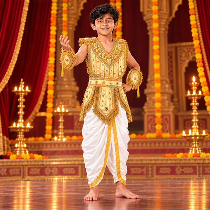 Golden kavach costume on Ramleela stage