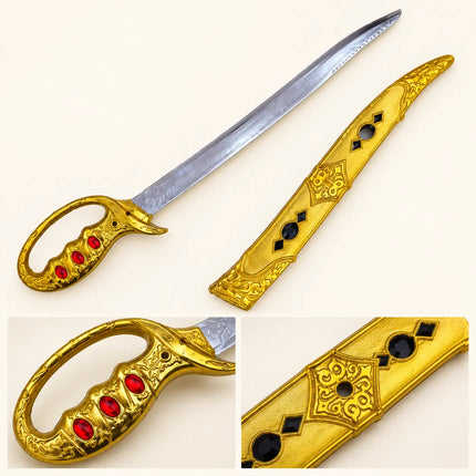 Golden Talwaar and sheath decorative detail display