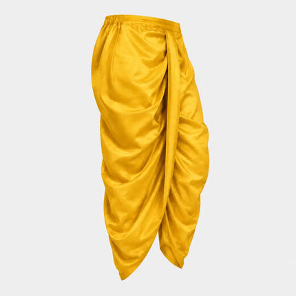 Golden-yellow dhoti AI side-angle preview