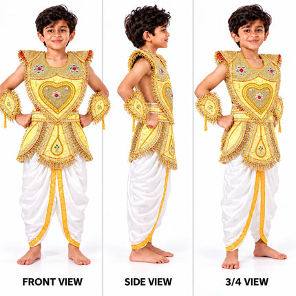Golden kavach front side and 3/4 view