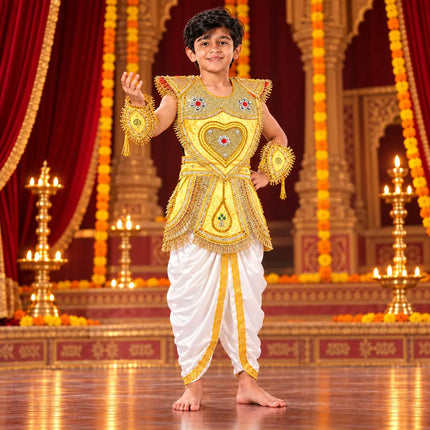 Golden kavach costume on Ramleela stage