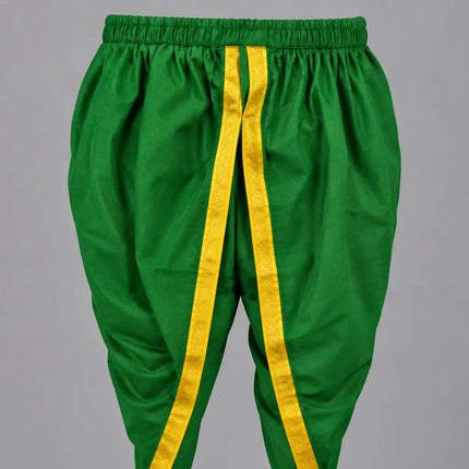 Green dhoti waistband close-up