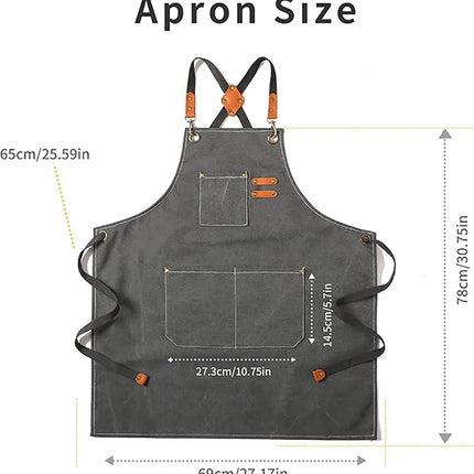 Chef Aprons Canvas Cross Back Premium : Stylish Unisex Design with Spacious Pockets fancydresswale.com