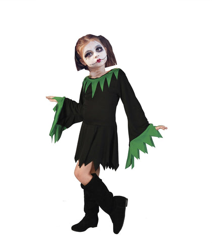 FancyDressWale halloween dress for Girls and Boys pumpkin witch ghost theme costume party Girl -Black-Green