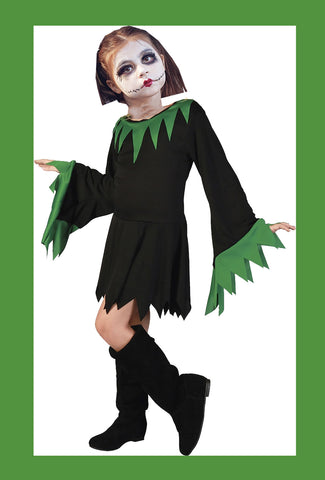 FancyDressWale halloween dress for Girls and Boys pumpkin witch ghost theme costume party Girl -Black-Green