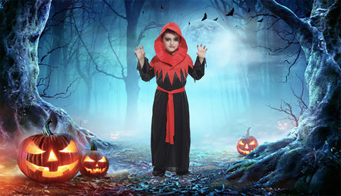FancyDressWale halloween Draculla dress for Boys with pumpkin basket ghost theme costume party