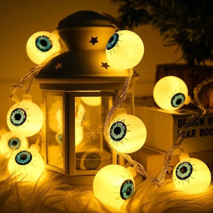 Halloween LED String Lights Pumpkin, Ghost, Eyeball, Cat, Skull, and Spider LED Decorations for Indoor & Outdoor Halloween Decor (Eyeball) Fancydresswale