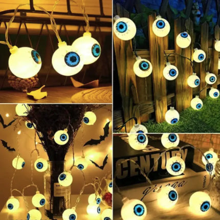 Halloween LED String Lights Pumpkin, Ghost, Eyeball, Cat, Skull, and Spider LED Decorations for Indoor & Outdoor Halloween Decor (Eyeball) Fancydresswale