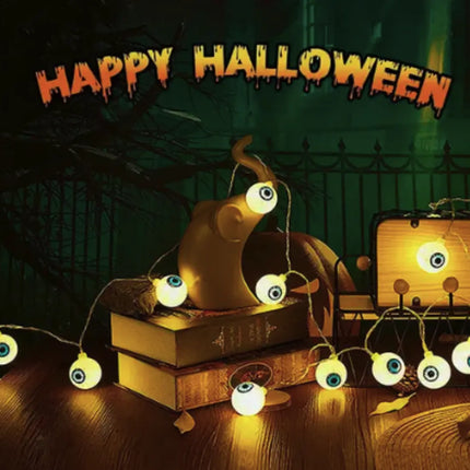 Halloween LED String Lights Pumpkin, Ghost, Eyeball, Cat, Skull, and Spider LED Decorations for Indoor & Outdoor Halloween Decor (Eyeball) Fancydresswale