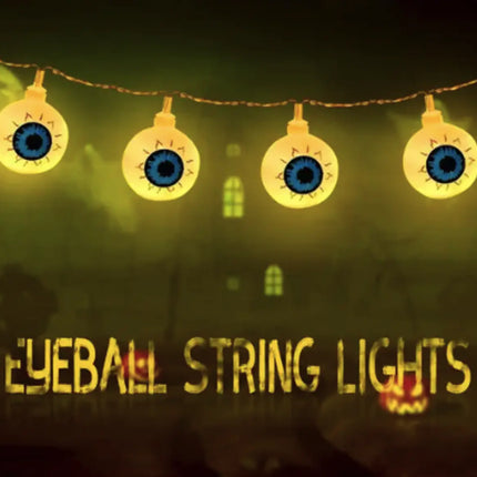 Halloween LED String Lights Pumpkin, Ghost, Eyeball, Cat, Skull, and Spider LED Decorations for Indoor & Outdoor Halloween Decor (Eyeball) Fancydresswale