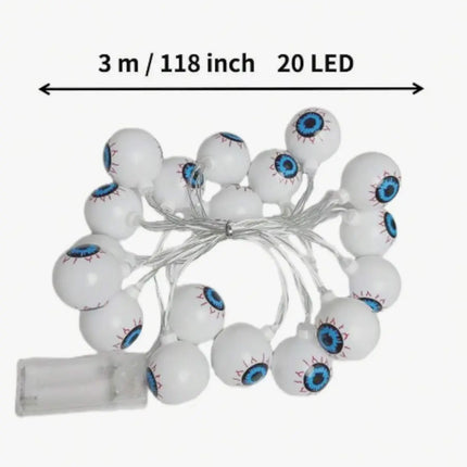 Halloween LED String Lights Pumpkin, Ghost, Eyeball, Cat, Skull, and Spider LED Decorations for Indoor & Outdoor Halloween Decor (Eyeball) Fancydresswale