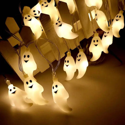 Halloween LED String Lights Pumpkin, Ghost, Eyeball, Cat, Skull, and Spider LED Decorations for Indoor & Outdoor Halloween Decor (Little Ghost) Fancydresswale