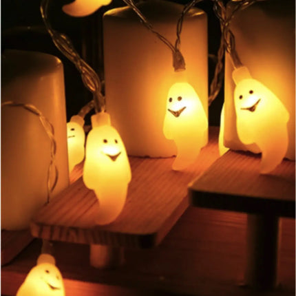 Halloween LED String Lights Pumpkin, Ghost, Eyeball, Cat, Skull, and Spider LED Decorations for Indoor & Outdoor Halloween Decor (Little Ghost) Fancydresswale