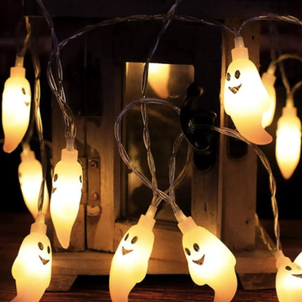 Halloween LED String Lights Pumpkin, Ghost, Eyeball, Cat, Skull, and Spider LED Decorations for Indoor & Outdoor Halloween Decor (Little Ghost) Fancydresswale