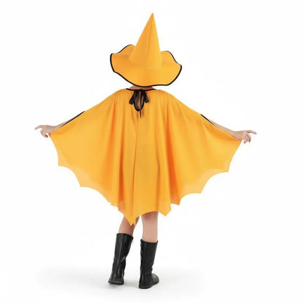 Halloween Witch Costume for Girls – Cloak & Hat Set | Red & Black fancydresswale.com