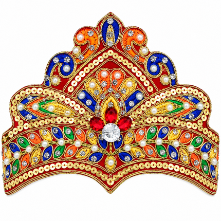 Multicolor Handmade Floral Mukut Crown for Kids – Pack of 6