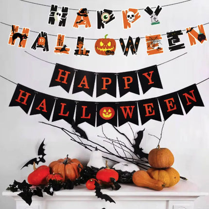 Happy Halloween Decorations Set,Party Props, Pumpkin Banners, Character Cutouts (Pumpkin Flag) Fancydresswale