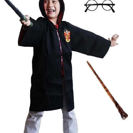 Harry Potter Gryffindor Robe with Portable Wand and Glasses Fancydresswale