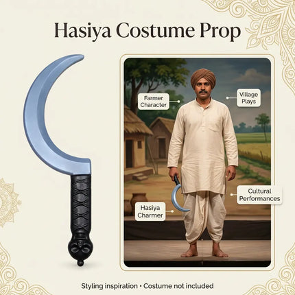 Hasiya costume prop with farmer character styling for village plays