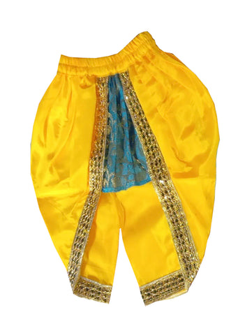 Krishna Baby Dress Set with Patka, Bajuband, Kundal, Bansuri, Morepankh Kardhani | Navy Blue