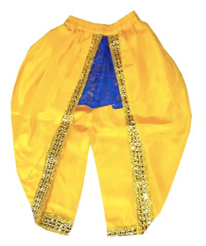 Krishna Baby Dress Set with Patka, Bajuband, Kundal, Bansuri, Morepankh Kardhani | Navy Blue