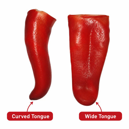 Curved and wide red tongue prop shapes