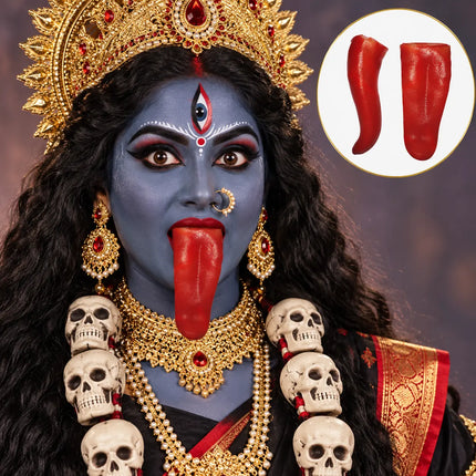 Kali Maa costume styling with red tongue prop; costume not included