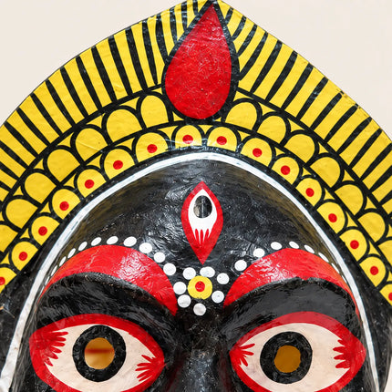 Close-up of Kali Mask painted crown and forehead details