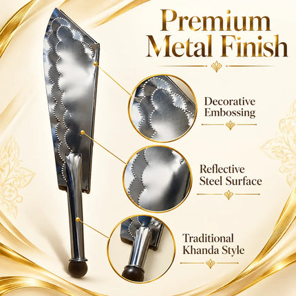Khanda Steel Costume Prop for Fancy Dress & Ramleela fancydresswale.com
