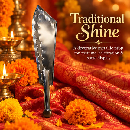 Khanda Steel Costume Prop for Fancy Dress & Ramleela fancydresswale.com