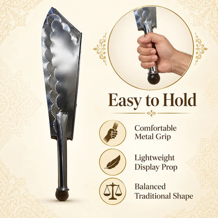 Khanda Steel Costume Prop for Fancy Dress & Ramleela fancydresswale.com