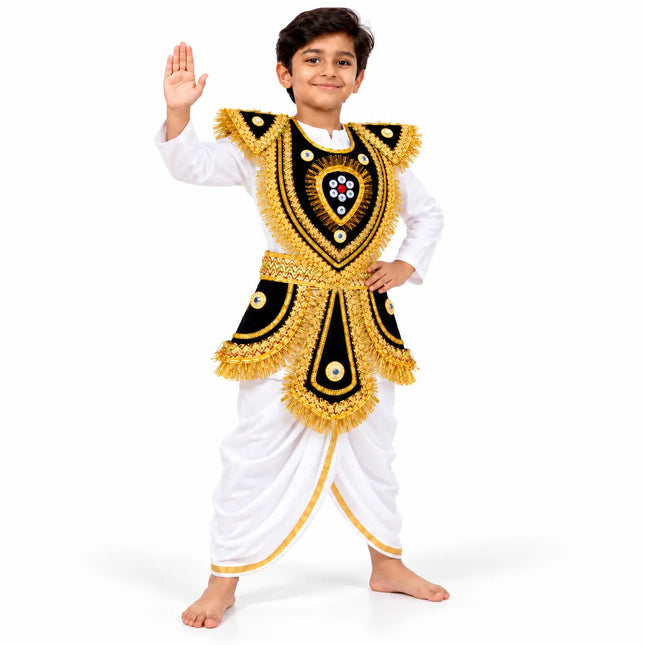 Kids Black Kavach Warrior Costume Set - Traditional Mythological Fancy Dress Fancydresswale.com