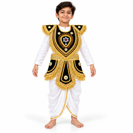 Kids Black Kavach Warrior Costume Set - Traditional Mythological Fancy Dress Fancydresswale.com