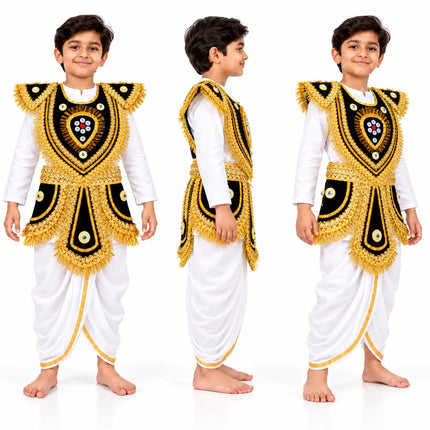 Kids Black Kavach Warrior Costume Set - Traditional Mythological Fancy Dress Fancydresswale.com