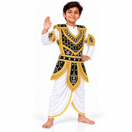 Kids Black & Gold Kavach - Mythological Warrior Fancy Dress fancydresswale.com